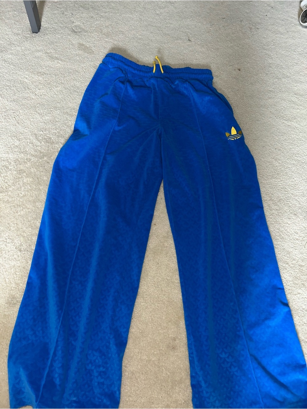 adidas Royal Blue Joggers with Yellow Trefoil